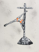 Load image into Gallery viewer, Pole Dance (fluo orange bikini) by Ziegler T
