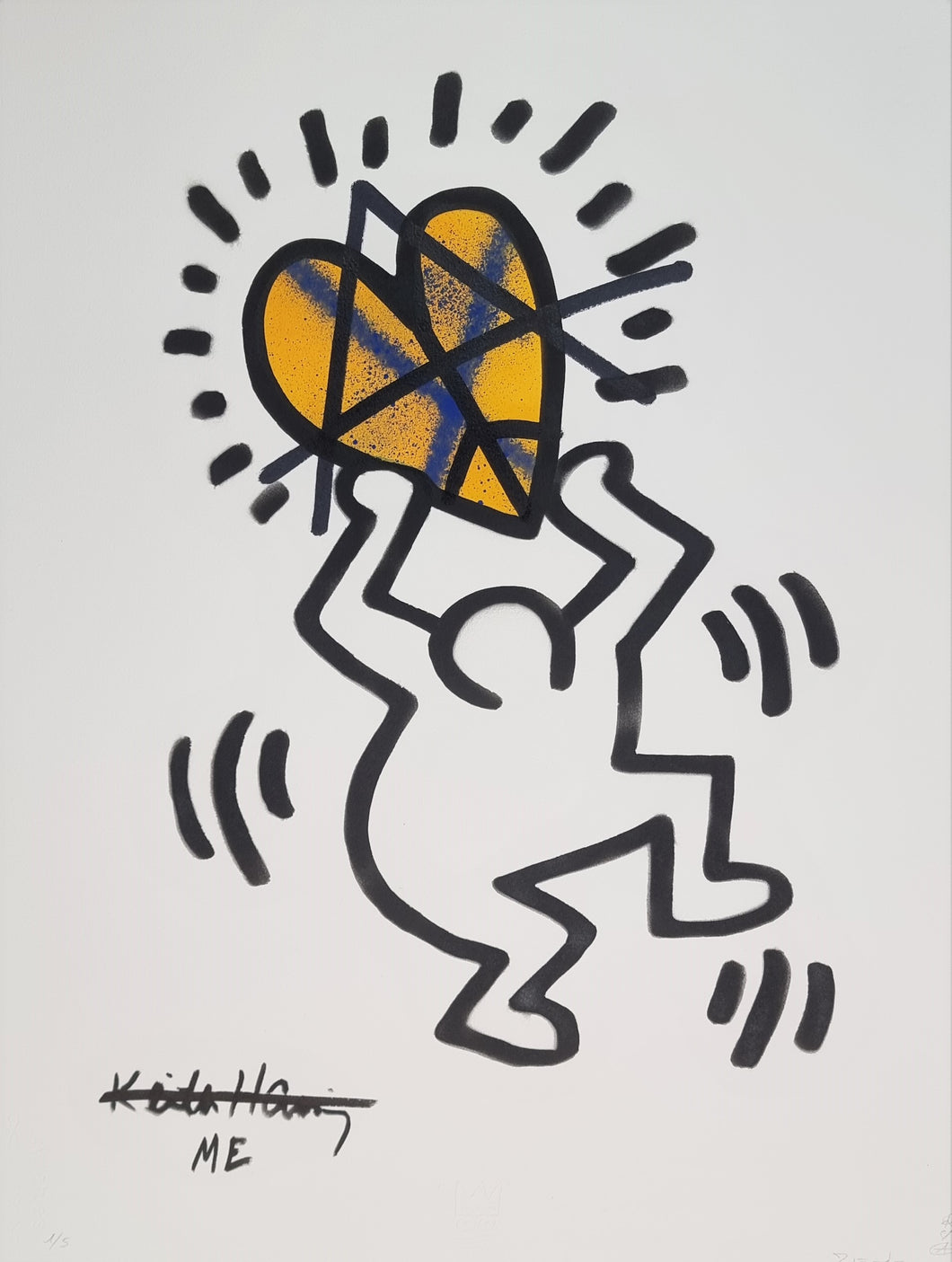 My Kid Just Ruined My Keith Haring II (Yellow/blue) by Ziegler T